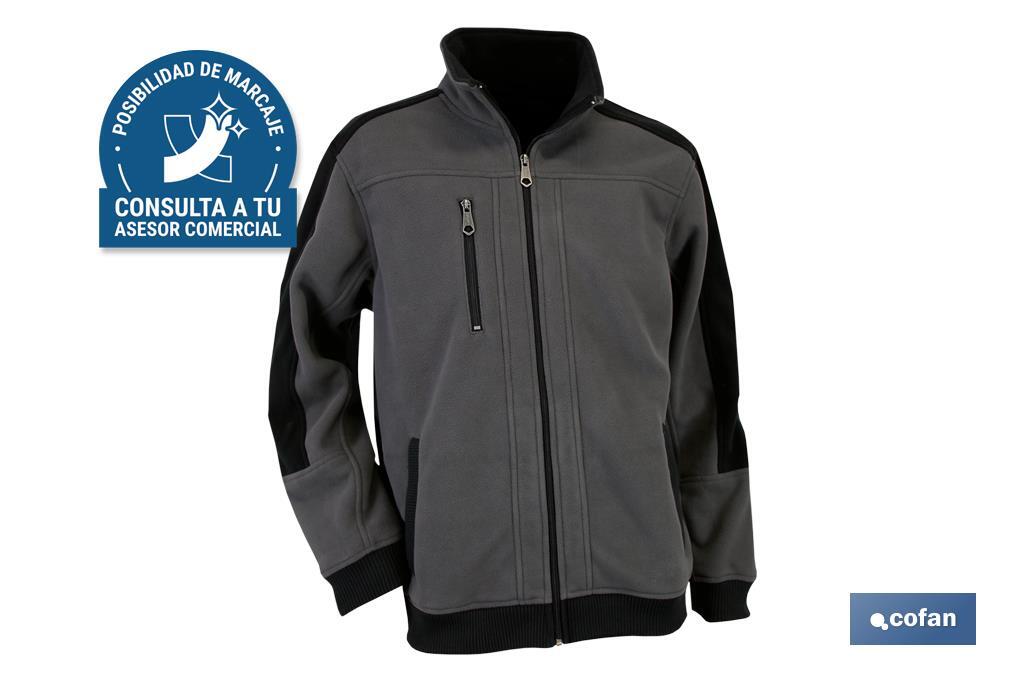 CHAQUETA POLAR WALKER 370gms/m GRIS-NEGRO TALLA XXXL