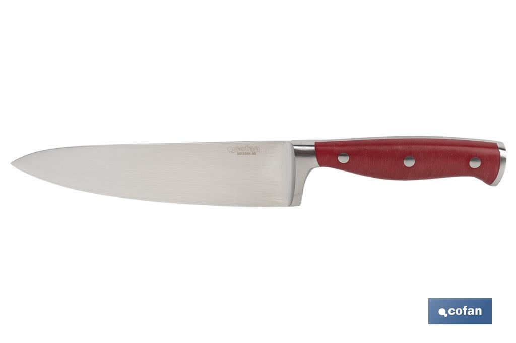 CUCHILLO COCINA HOJA 17cm MODELO AGUACEJO ROJO