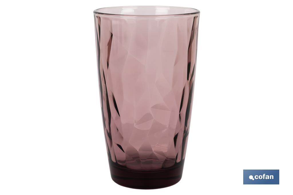 PACK 6 VASOS ALTO VIDRIO 47CL COLOR PURPURA MODELO JADE